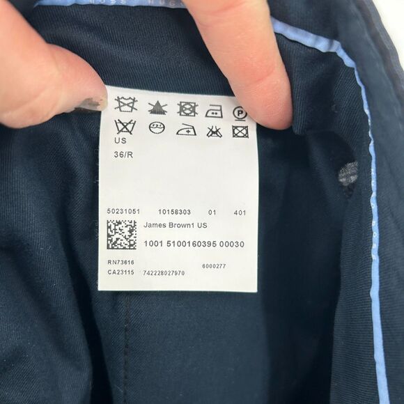 HUGO BOSS Men's 100% Wool Dark Gray Straight Leg Trouser Dress Pants Size 36 - Picture 6 of 8